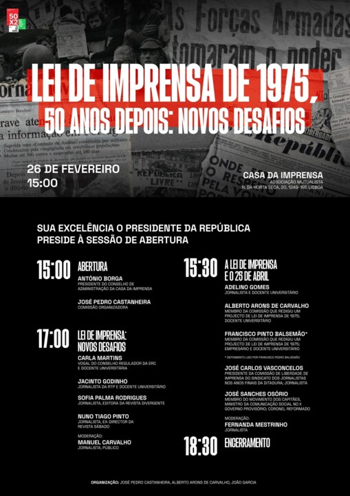 Debate das comemorações do 50º da Lei de Imprensa